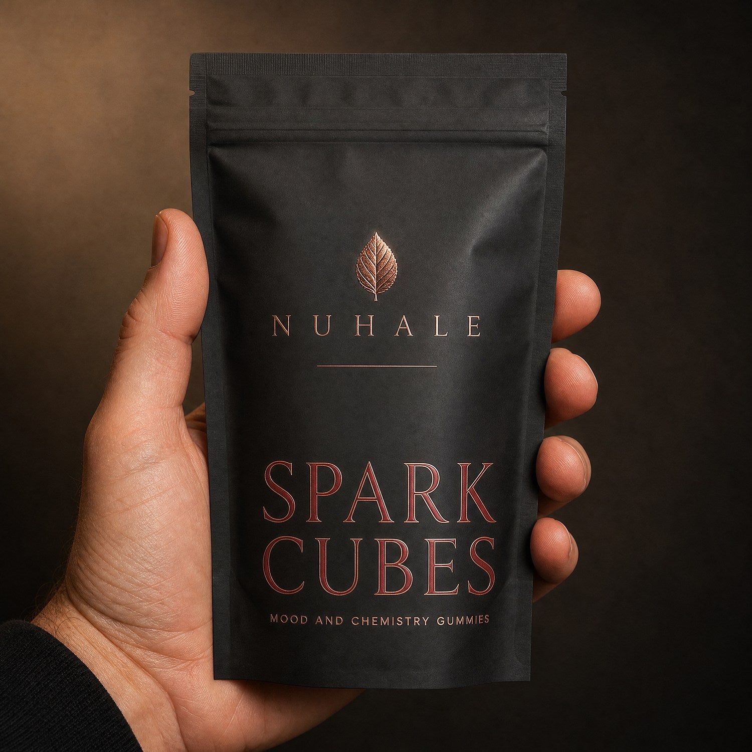 Spark Cubes pouch held in a hand